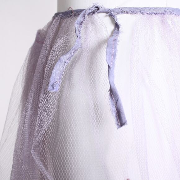 Vintage Net Crinoline Petticoat Slip Light Purple Waist Tie W26-28 L22 - Hey Viv - Picture 3 of 5